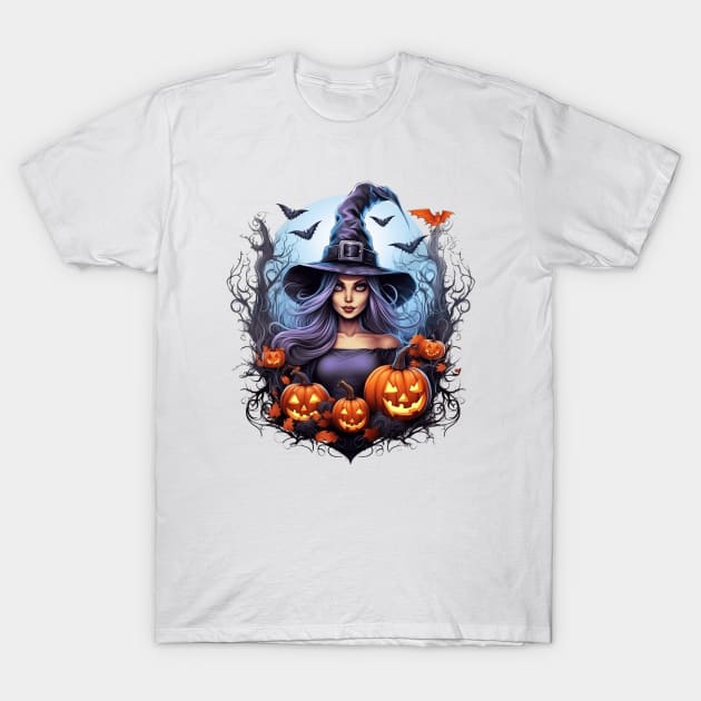 Beautiful Halloween Witch 3 T-Shirt by Gypsykiss